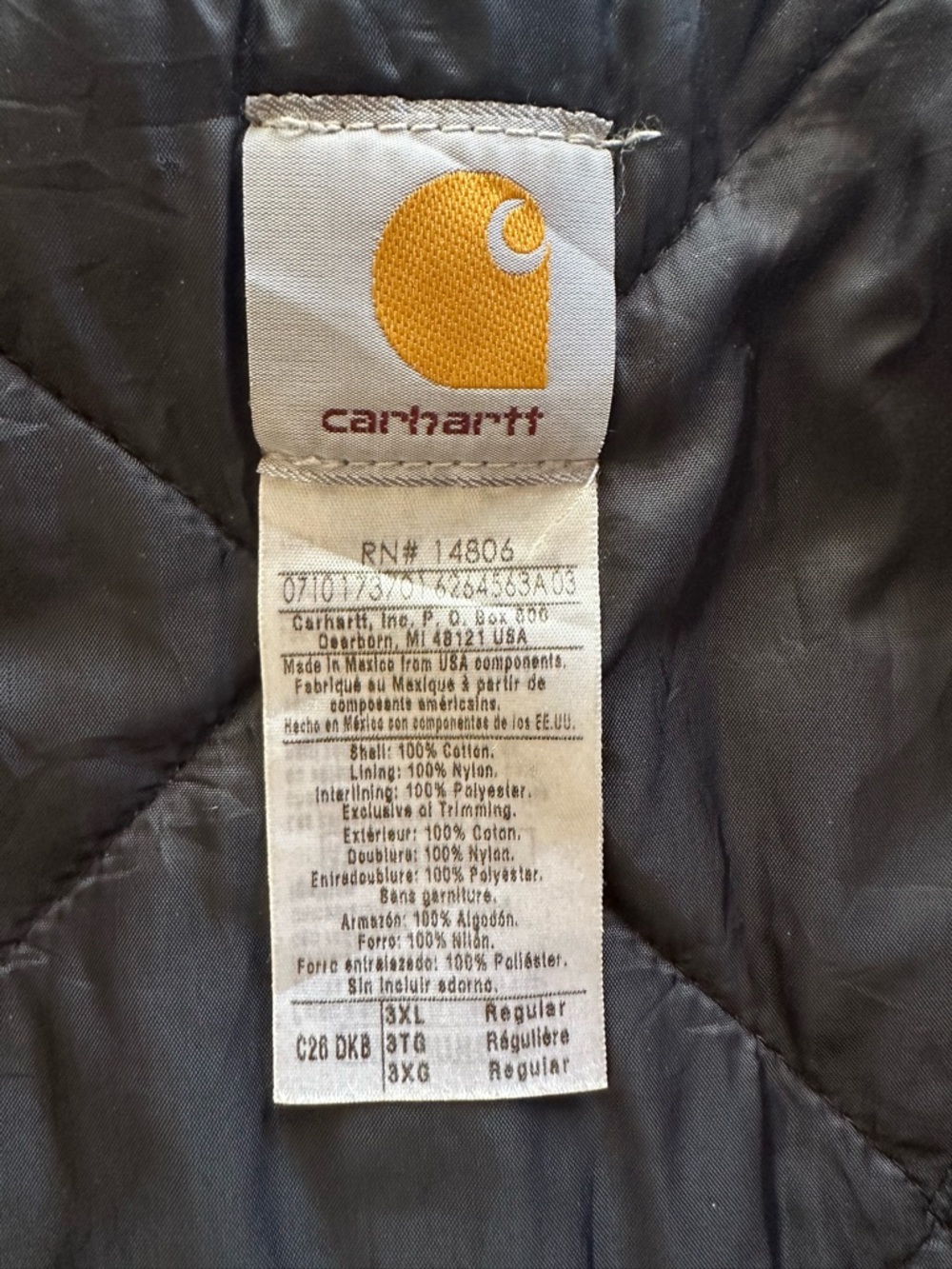 Carhartt Men’s Brown Work Jacket - Insulated Canvas Coat Size 3XL C26 DKB - Picture 4 of 16